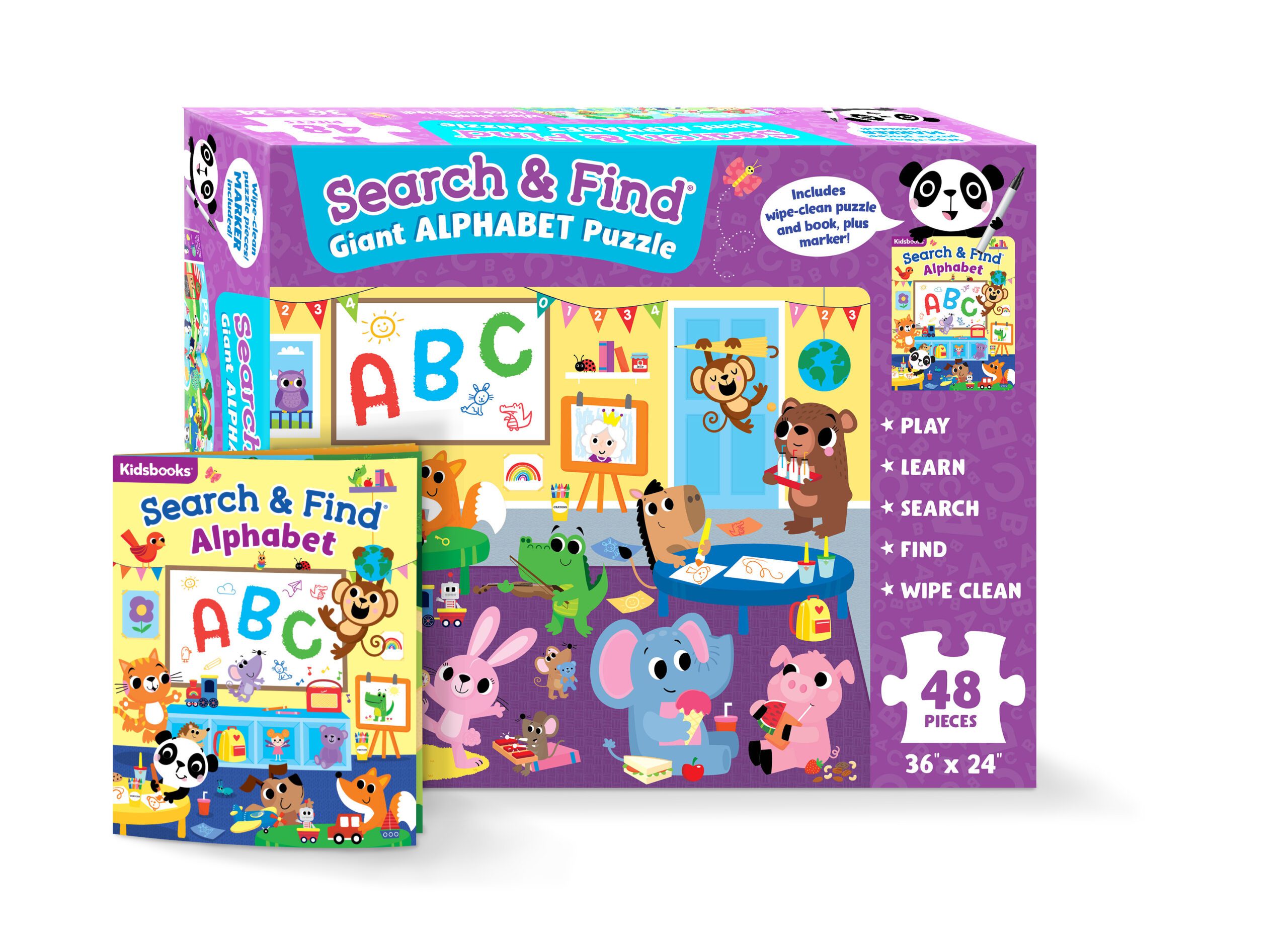 Search & Find Giant Alphabet Puzzle and Book Set | Kidsbooks Publishing